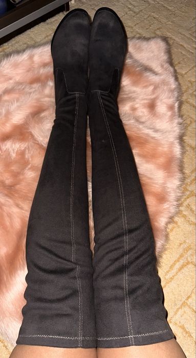 Шикарні 38-39 жіночі сапоги ботфорди коричневі трендові шоколадні