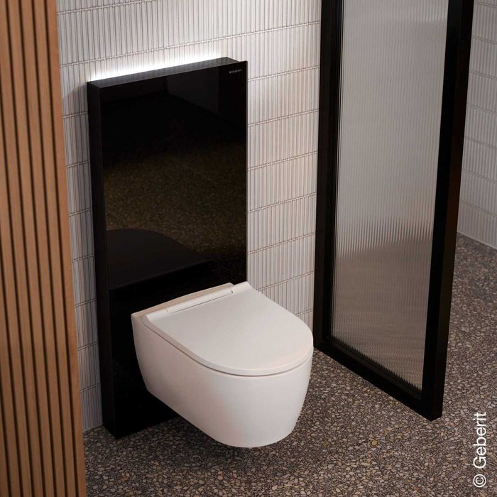GEBERIT, MONOLITH do WC wiszącego, H101, czarny, boki czarne