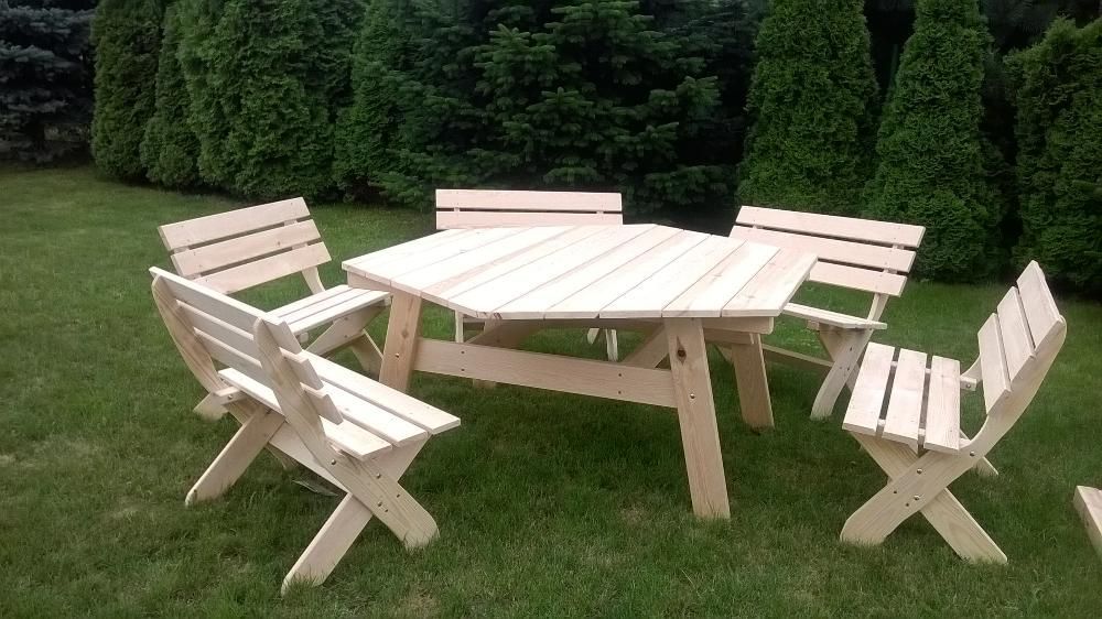 Meble Ogrodowe 12 osób stół + 6 ławek Od ręki!