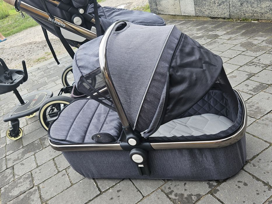 Wózek Lionelo 2w1 Mari Grafit plus dostawka dla starszaka