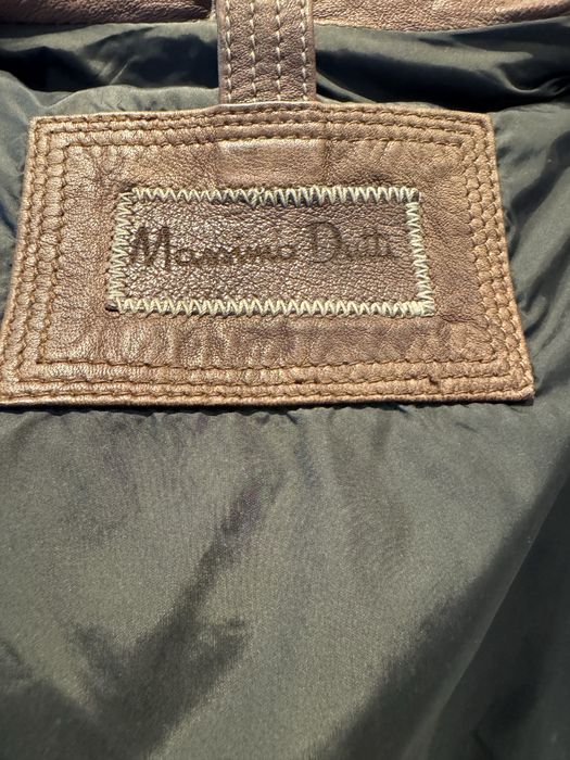 Blusão castanho de cabedal Massimo Dutti