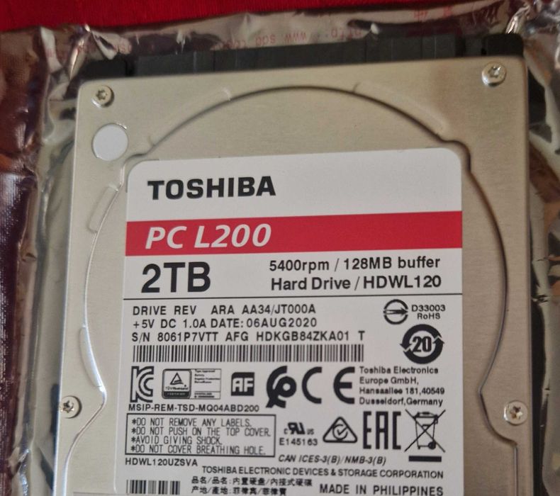 Disco HDD Toshiba L200 2TB 2.5 SATA para portatil - HDWL120