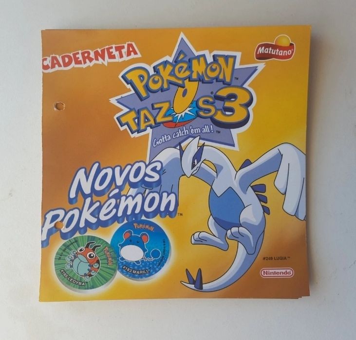 Caderneta Pokemon de Tazos 3 - folhas destacadas