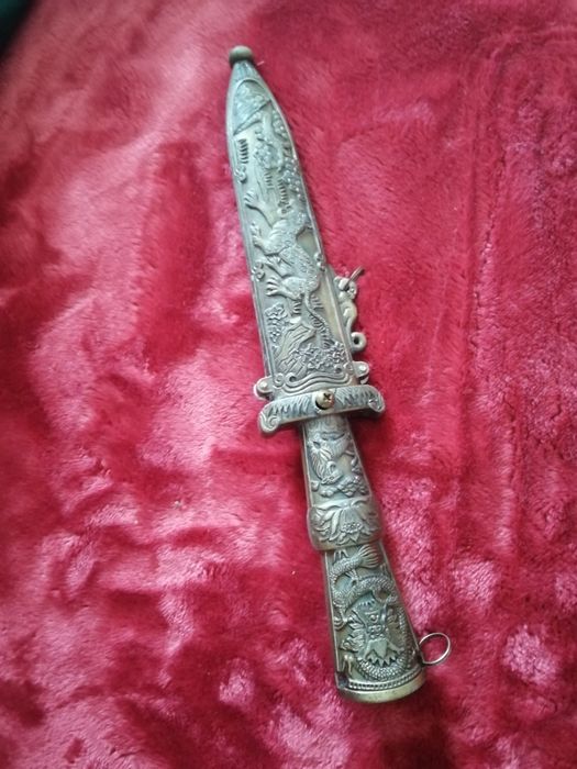 Long Hu Bao Dao Ozdobny Nóż Sztylet Chiński z Motywem Smoka