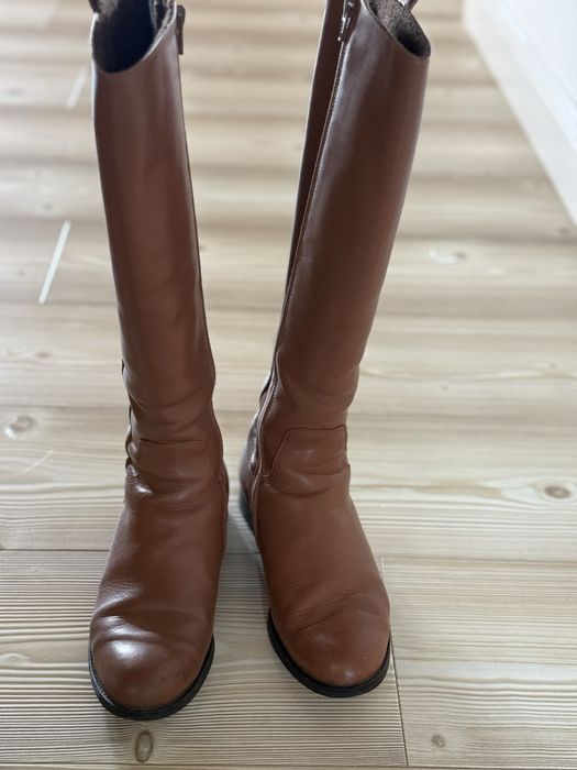 Kozaki skórzane  brązowe Ryłko