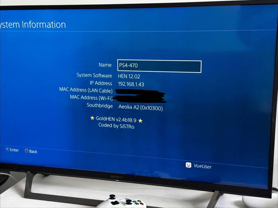 Sony PlayStation 4 Fat White 500GB / firmware 12.02 / GoldHEN