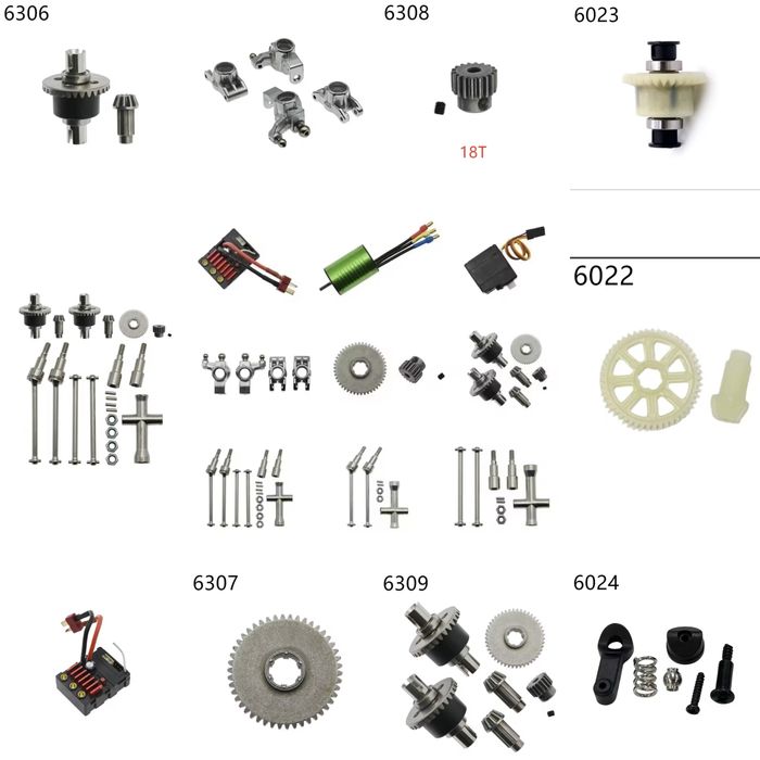 Запчастини для RC машинок SG116 / SCY 16101 / JJRC Q130 та інших моделей 1:16