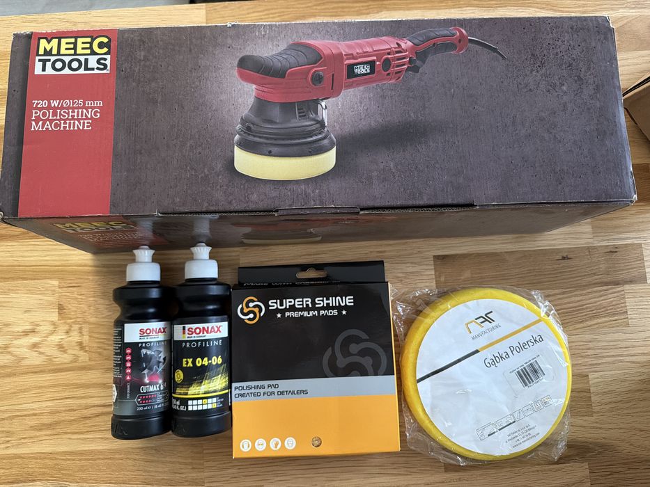 Meec Tools Polerka 720W Nowa +Pady+Pasta SONAX