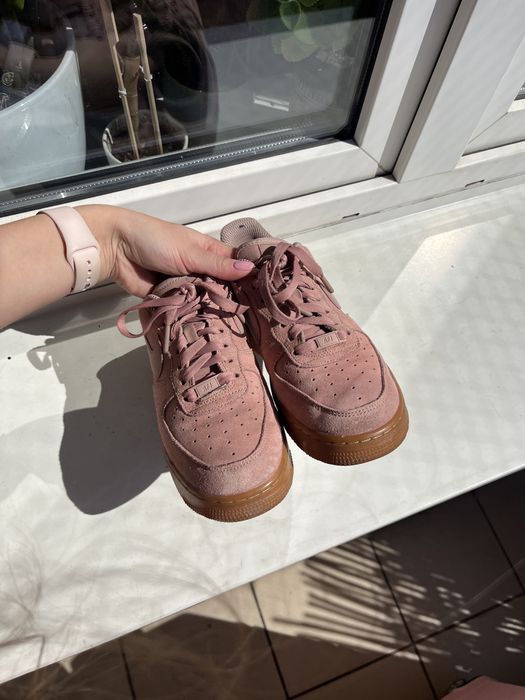 Nike Air Force 1 suede pink różowe