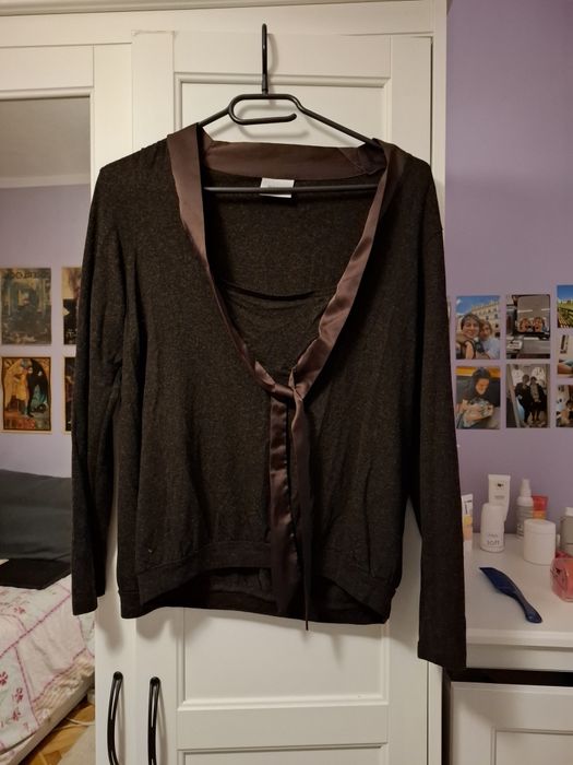 Bluzka damska brązowa next