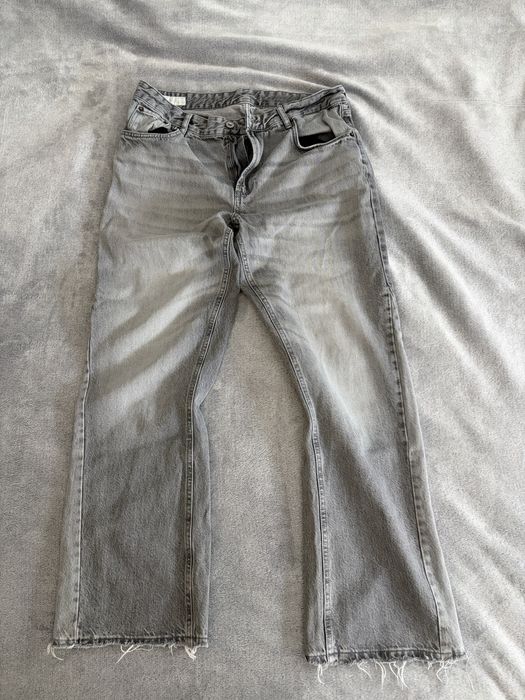 Серые flared jeans zara