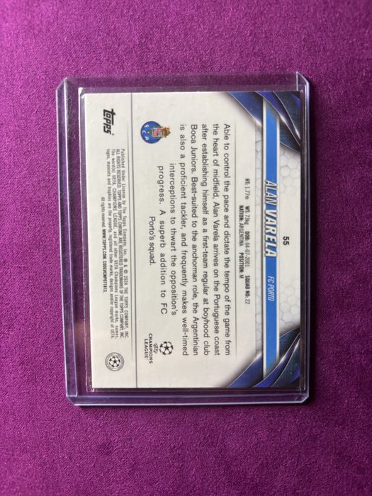 Alan Varela rookie card Topps chrome  paralela