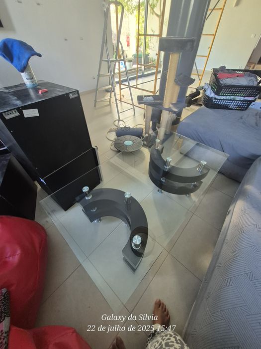 2 mesas em vidro (estar e jantar)