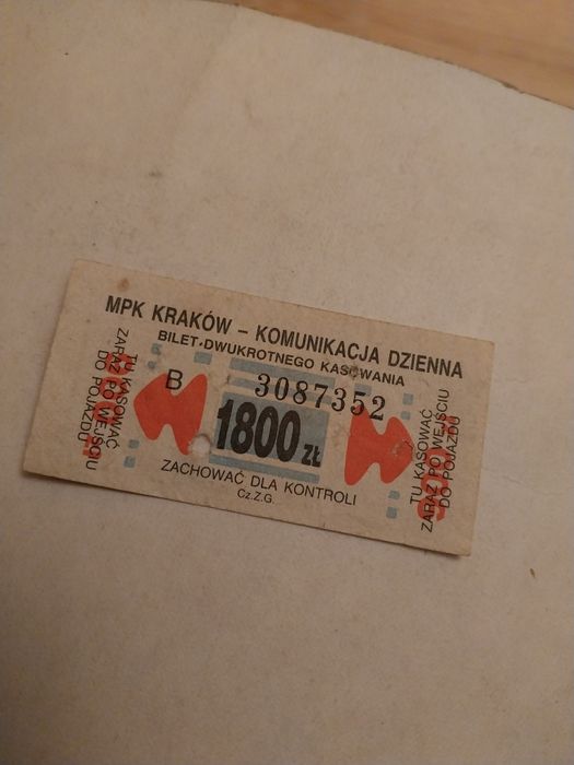 Stary bilet mpk z czasów prlu