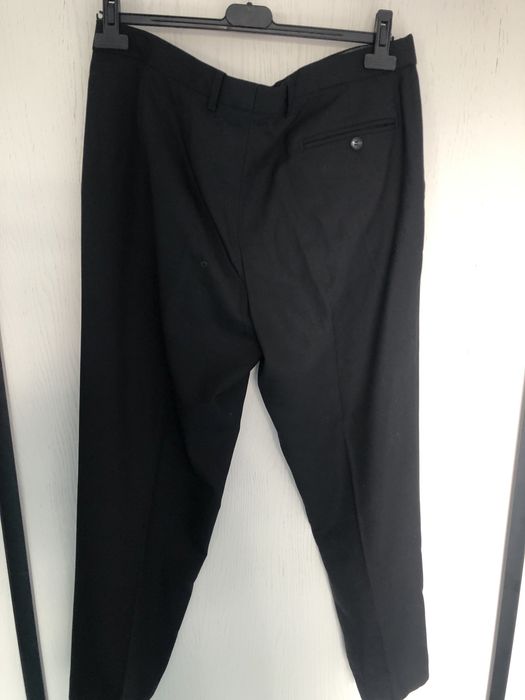 Czarne welniane spodnie eleganckie meskie m&s w bdb stanie styl vintag
