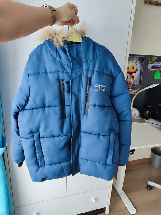 Kurtka granatowa chłopięca zimowa 146 Reserved