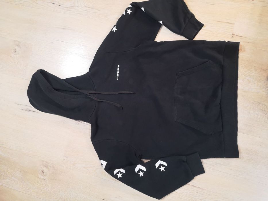Bluza męska czarna z kapturem Converse rozmiar L