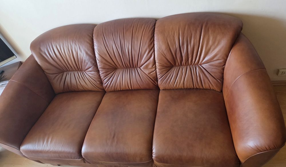 Komplet wypoczynkowy skóra naturalna