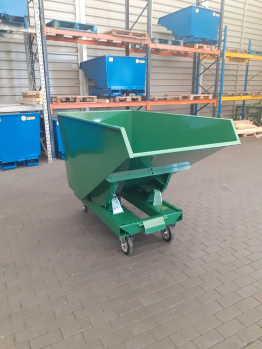 Kontener stalowy samowyładowczy 1100 L | Mocna konstrukcja