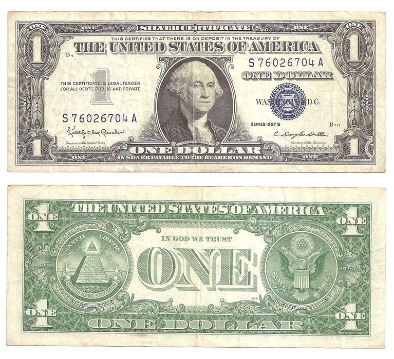 Банкнота 1 Доллар США 1957 год серебряный сертификат