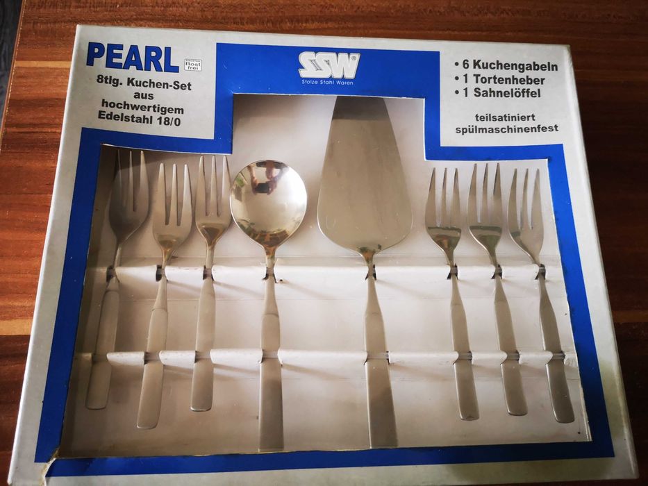 Zestaw SZTUĆCE SSW Pearl deserowe 8 częściowy komplet do CIASTA