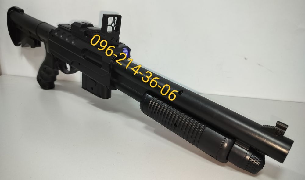 Детский дробовик ружье винчестер игрушка на пластиковых пульках фонарь