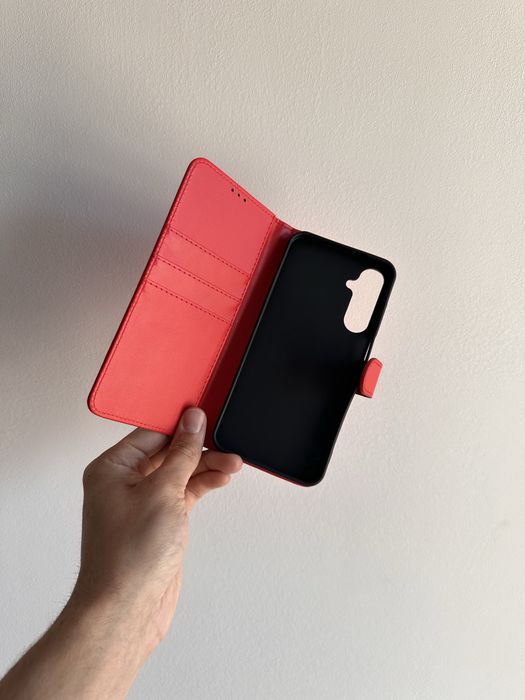 Etui Zamykane red wysoka jakość + SZKŁO do SAMSUNG GALAXY M16 / M16 5G