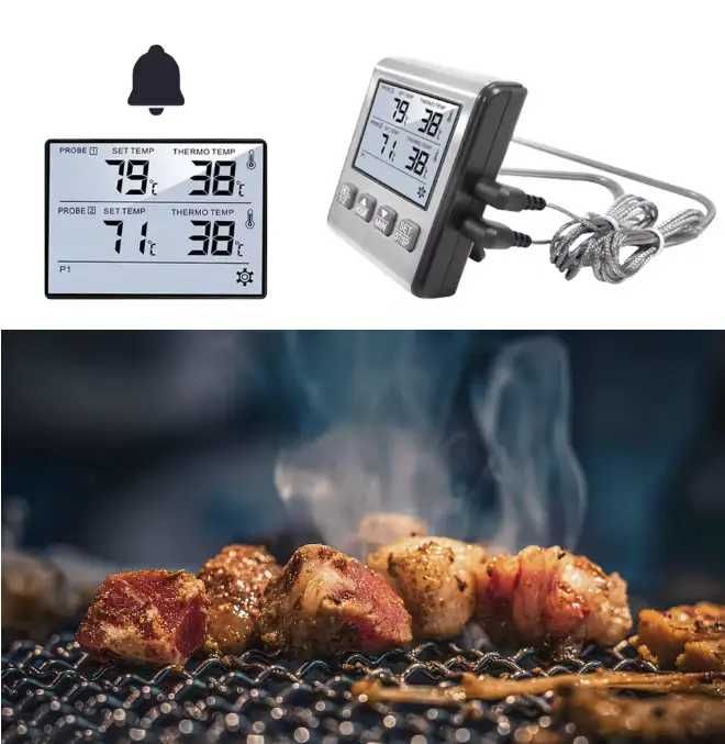 Цифровий кулінарний термометр TP-710s з подвійними щупами, таймером