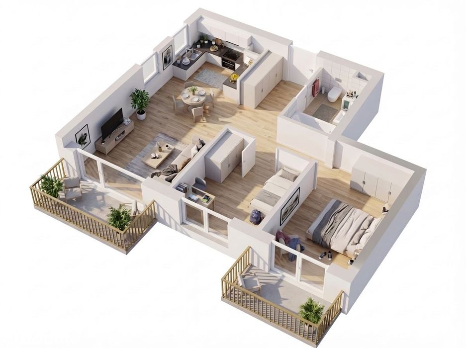 C.2.14, 3-pokojowe mieszkanie z widokiem i 2-ma balkonami