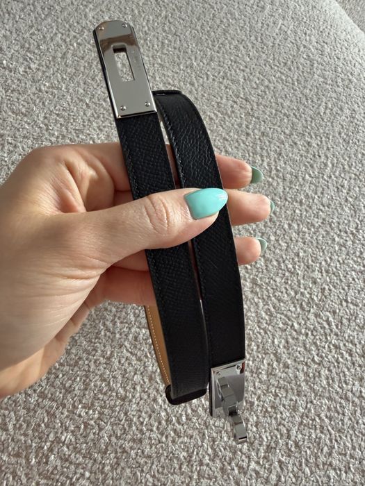 Pasek Hermes Kelly czarny epsom + pudełko