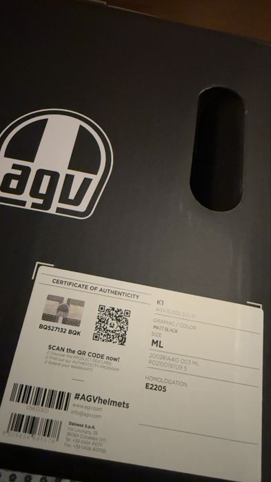AGV K1 Matt Black ML (Caixa + Saco Original)