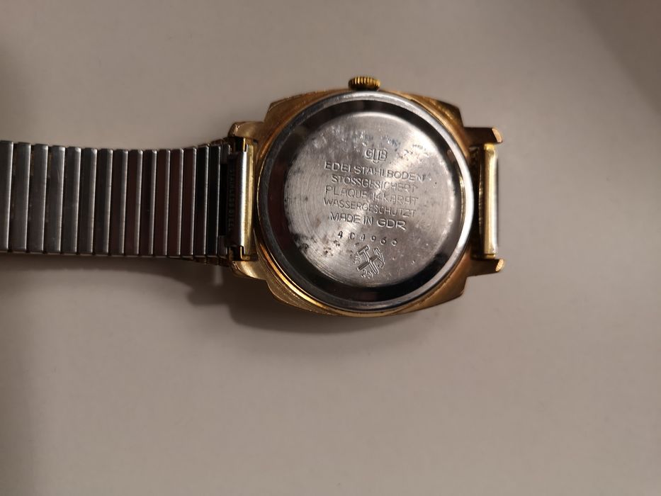 Zegarek kolekcjonerski męski,pozłacany - GLASHUTTE SPEZIMATIC 26 RUBIS