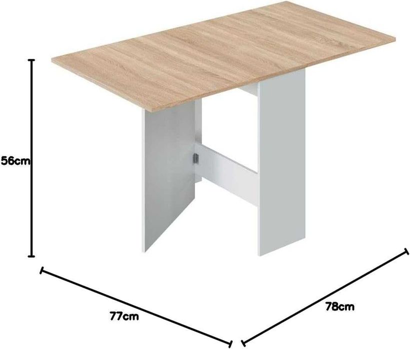 Mesa desdobrável e extensível cozinha, jantar e apoio 78 x 77 x 56 cm