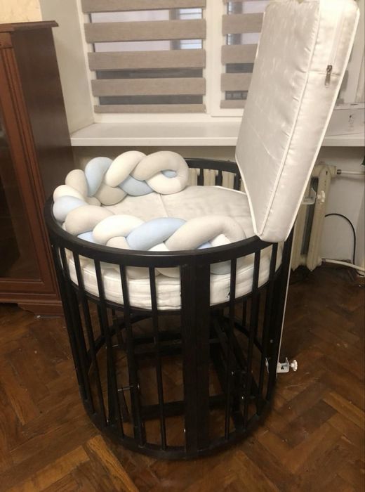 Кроватка трансформер кругла/овальна