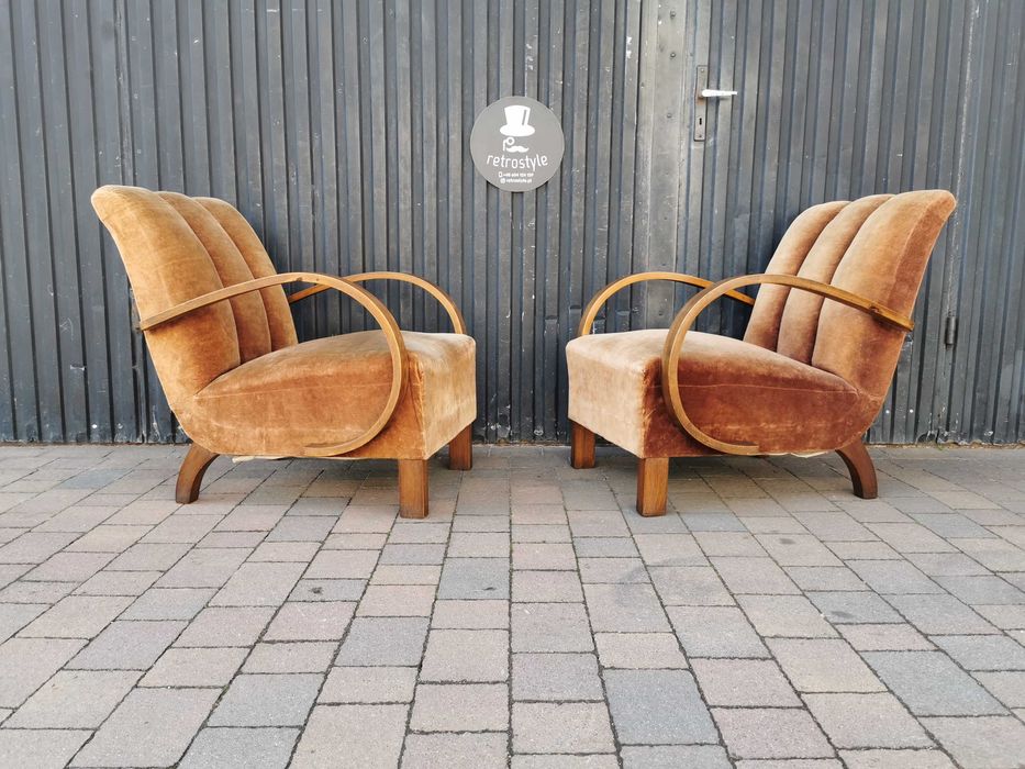 Fotel ART DECO proj. J. Halabala, Czechosłowacja '30-'50, Retro