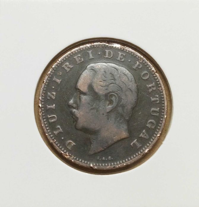 Moeda XX reis d Luís de 1883