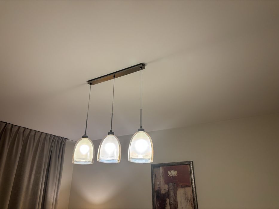 Lampa potrójna wiszaca  do salonu plus pojesyncza