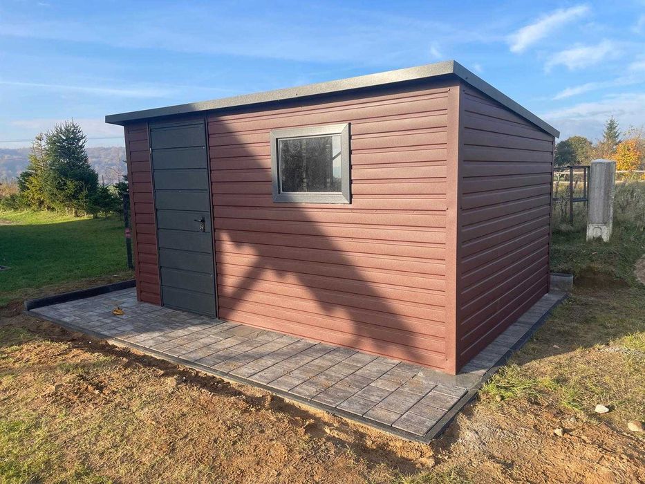 Domek ogrodowy 4×2m Brąz + Grafit Matowy PREMIUM