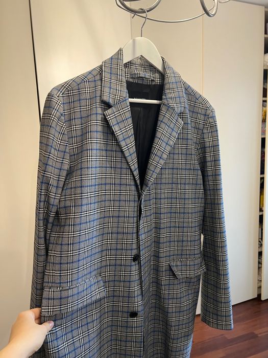 męski płaszcz w kratę