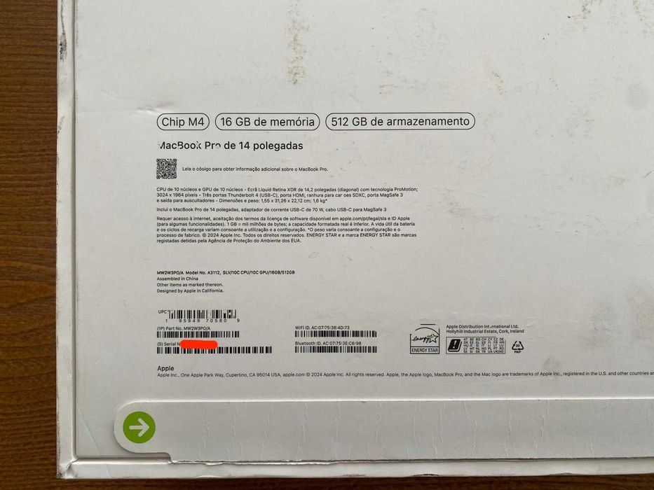 MacBook Pro 14 M4 Prateado 16/512GB