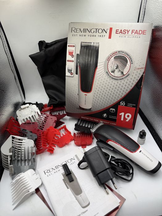 Prawie nowa maszynka do włosów Remington Easy Fade, mega komplet