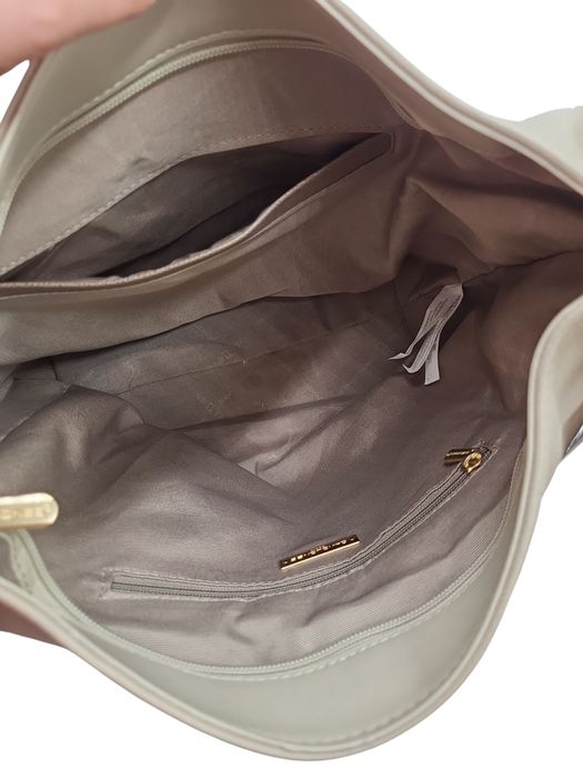 Torebka damska shopper David Jones skórzana beżowa