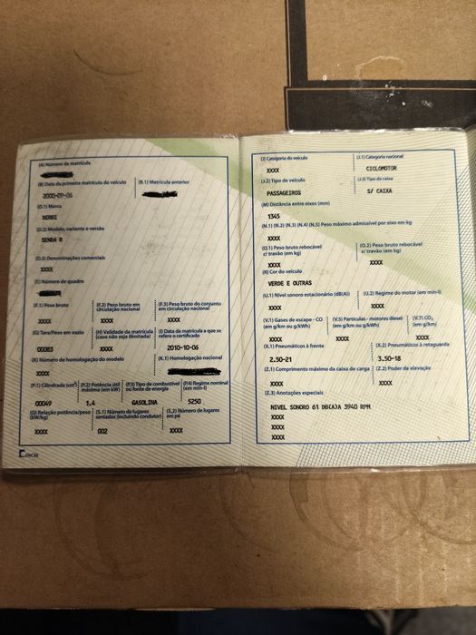 Chassi quadro dérbi senda 50 com documentos