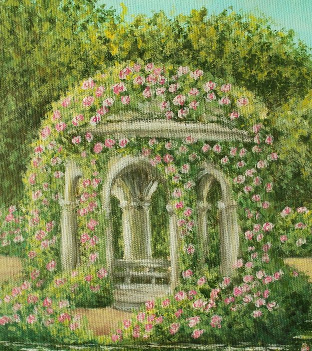 Owalny obraz akrylowy 40x50 cm | Ręcznie malowany oryginał – Altana