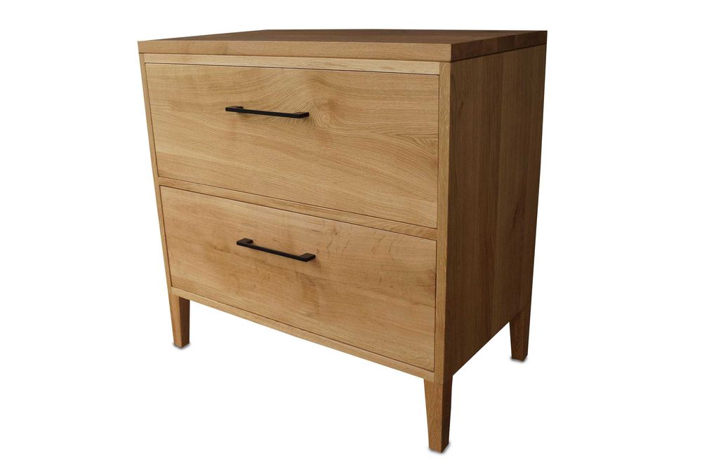 Drewniana szafka pod umywalkę szuflady dąb 80 cm