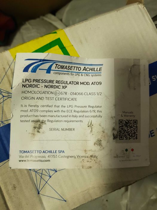 Газовый редуктор Тomasetto at09 nordic avc 67R-014066
