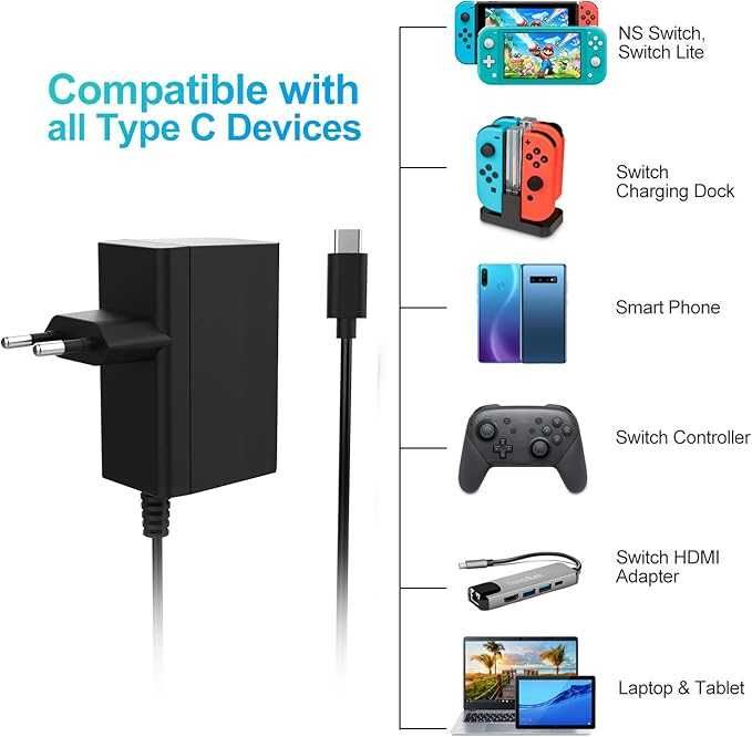 Ładowarka typu C do szybkiego ładowania 1,5M Nintendo Switch