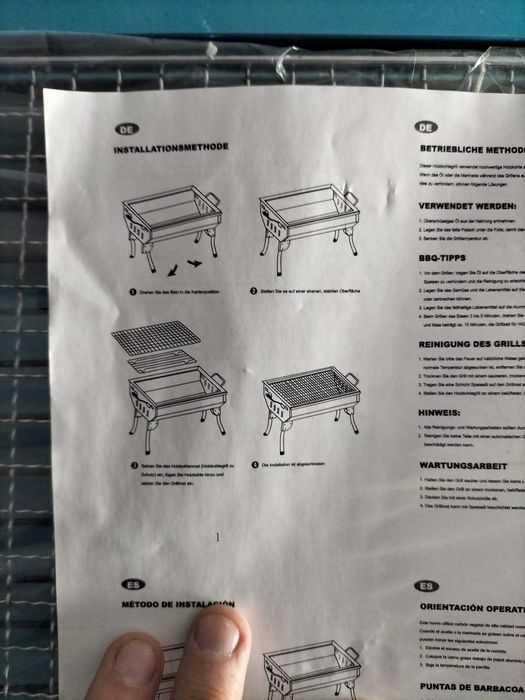 Grill turystyczny składany węglowy