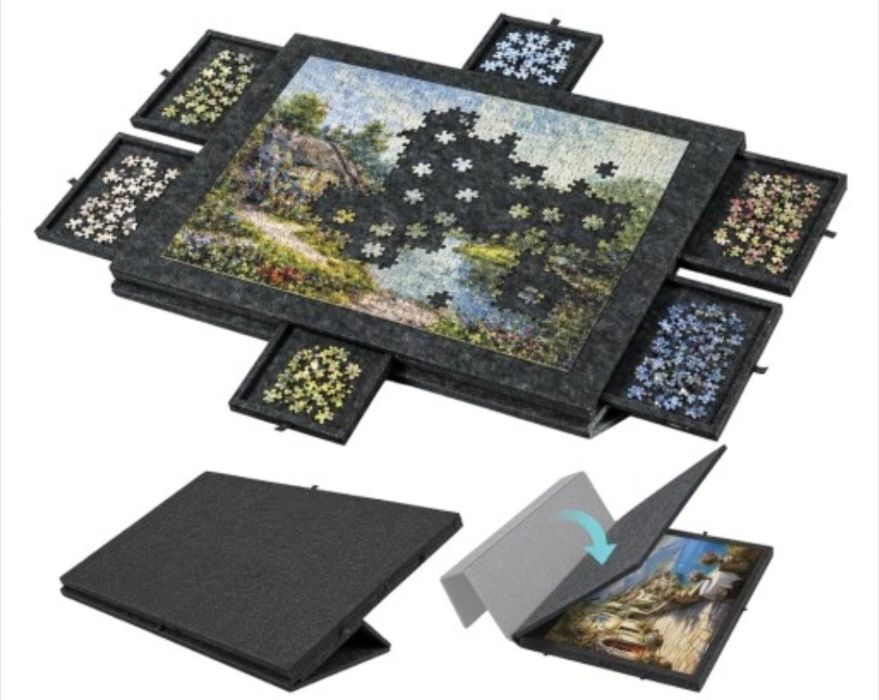 Deska do przechowywania puzzli z 6 szufladami