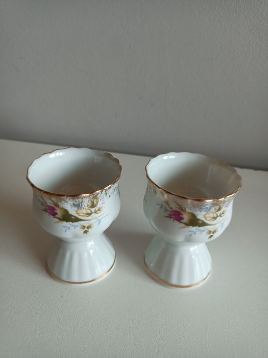 Zestaw porcelanowy Chodzież świecznik dzbanuszek 5 elementów